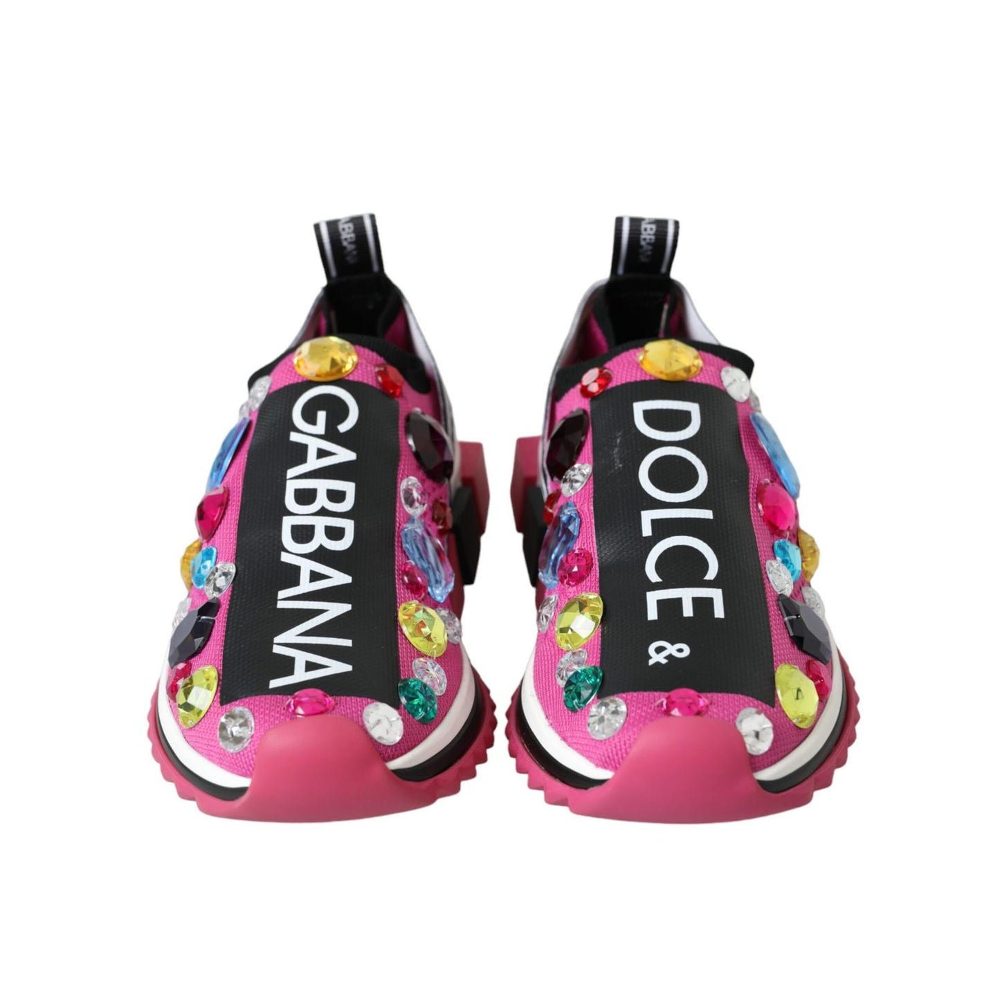 Dolce & Gabbana Pink Sorrento Crystals Sneakers Shoes Dolce & Gabbana