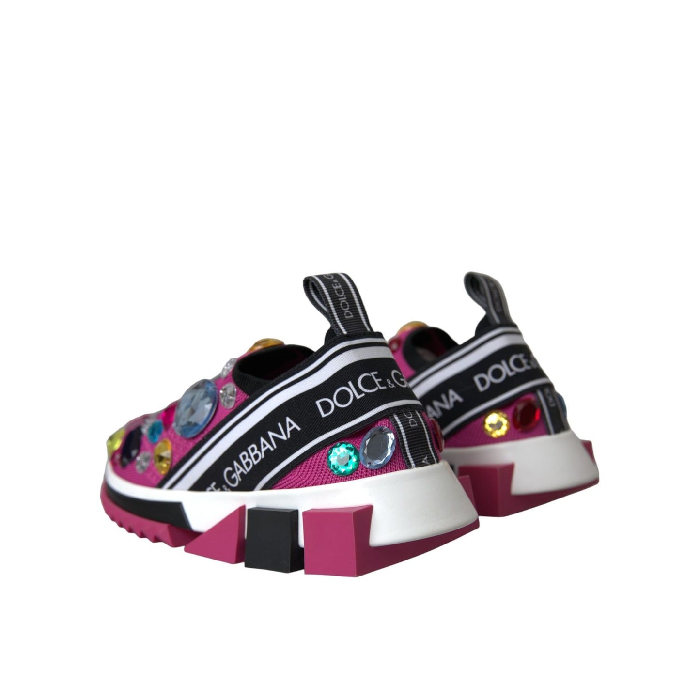 Dolce & Gabbana Pink Sorrento Crystals Sneakers Shoes Dolce & Gabbana