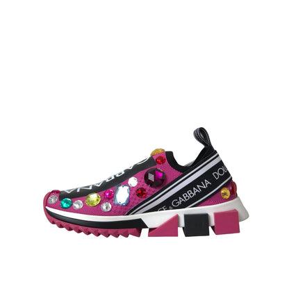 Dolce & Gabbana Pink Sorrento Crystals Sneakers Shoes Dolce & Gabbana