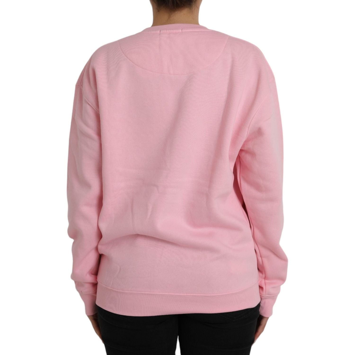 Philippe Model Pink Cotton Logo Print Long Sleeves Pullover Sweater