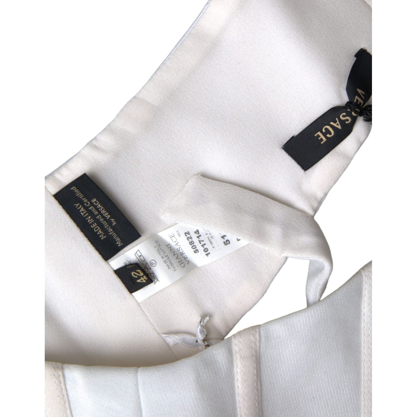 Versace White Viscose Bustier Sleeveless Cropped Top TSH84055-42