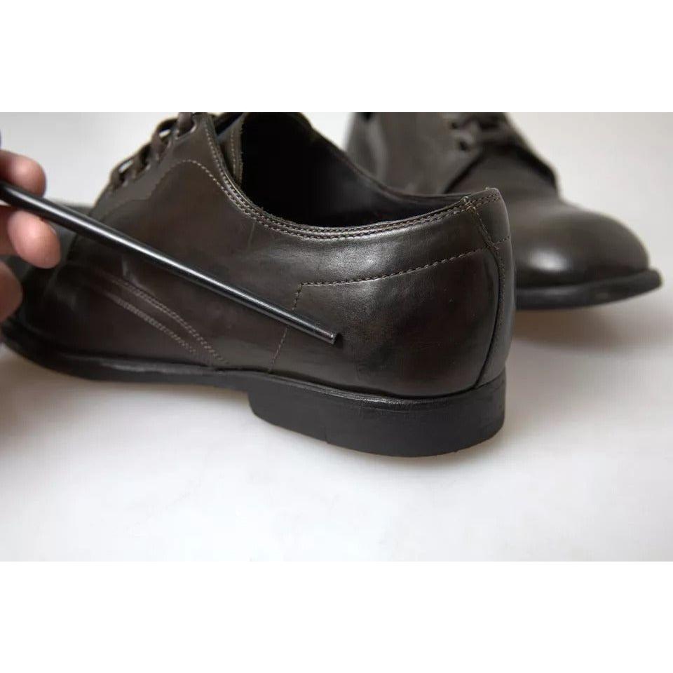 Dolce & Gabbana Green Leather Mens Formal Dress Shoes
