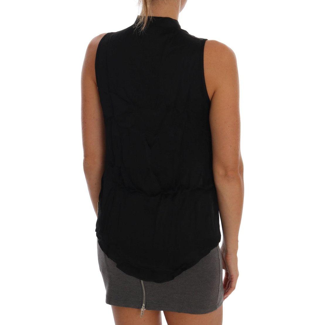Versace Jeans Black Sleeveless Viscose Blouse Top
