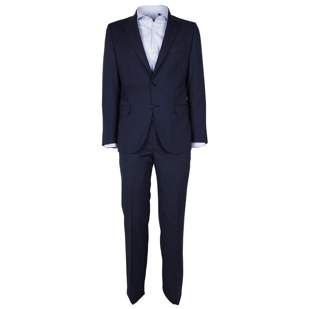Made in Italy Blue Wool Two-Piece Suit