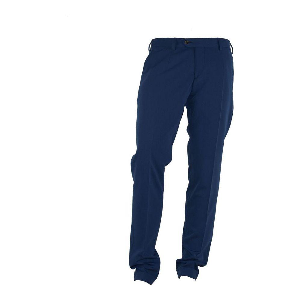 Made in Italy Blue Polyester Pant