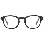 Ermenegildo Zegna Black Men Glasses Frame, full-rim round plastic eyeglasses with no spring hinge, size 48-22-145.