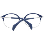 Rear view of Police Multicolor Women Glasses Frame showcasing full-rim metal and plastic design with colorful temples.