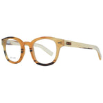 Ermenegildo Zegna Multicolor Men Glasses Frame, round, horn material, full-rim, demo lenses, size 47-23-145, branded case included.