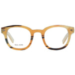 Ermenegildo Zegna Multicolor Men Glasses Frame with horn material and full-rim design, featuring a distinctive round shape.