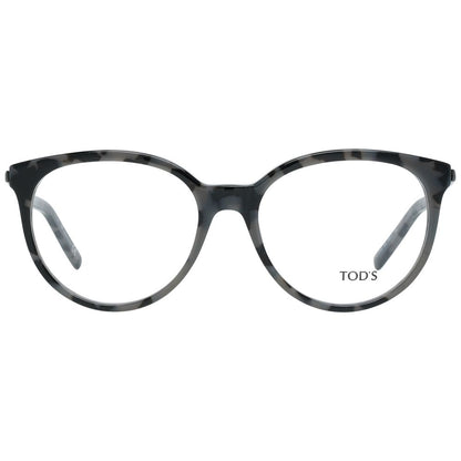 Tod's Gray Plastic Glasses (Frames), women's full-rim round eyeglasses with grey plastic frames, perfect for stylish eyewear.