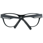 Tod's Black Women Glasses Frame in full-rim round style with plastic material and spring hinges, featuring demo lenses and branded case.