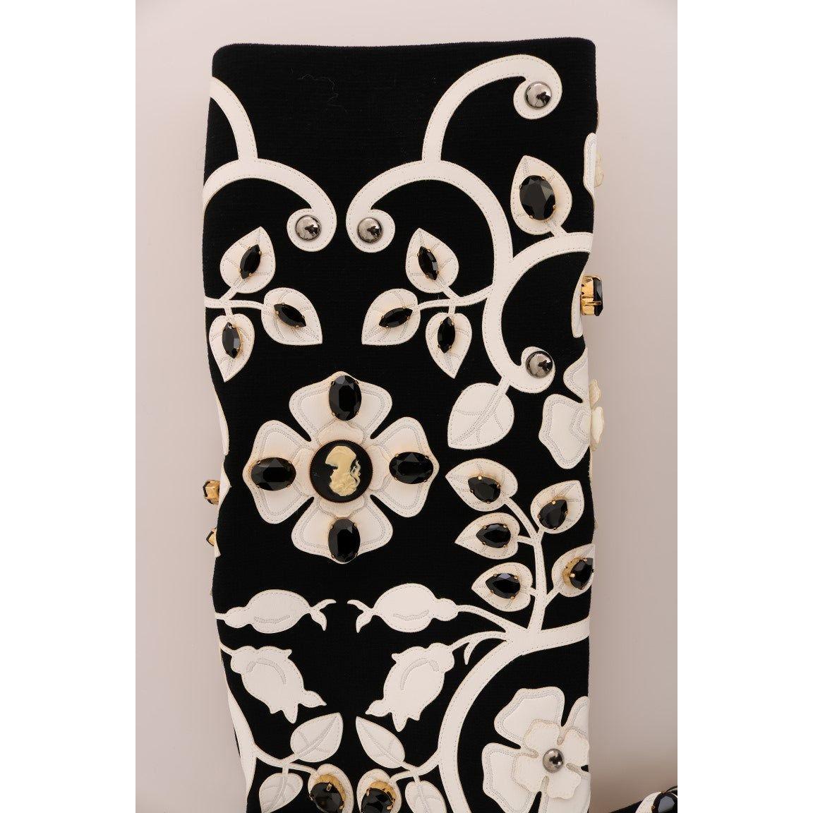 Dolce & Gabbana Black Baroque Floral Crystal Jacket