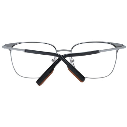 Ermenegildo Zegna Black Metal Glasses (Frames) for men with full-rim square design and demo lenses, includes branded case.