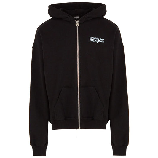 Comme Des Fuckdown Black Cotton Men's Hooded Sweatshirt