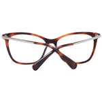 Max Mara Brown Women Glasses Frame in butterfly style, full-rim plastic with 54mm lenses, includes branded case.