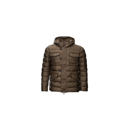 Add Brown Polyamide Men's Waterproof Jacket