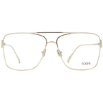 Tod's Gold Women Glasses Frame, full-rim aviator style with metal gold frame, demo lenses, includes branded case.