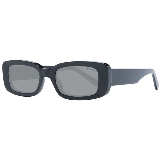 Sting Black Unisex Sunglass with full-rim black acetate frame, grey lenses, offering 100% UVA & UVB protection.