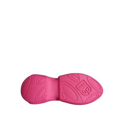 Dolce & Gabbana Pink Logo Print Slip On Socks Sneakers Shoes