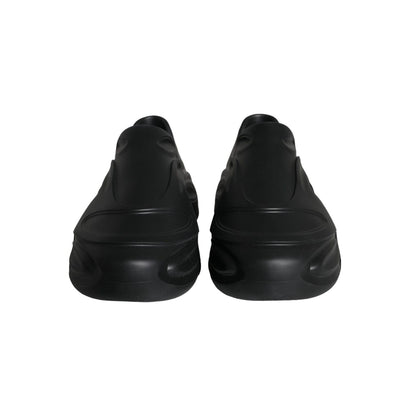 Dolce & Gabbana Black Foiled Rubber Toy Low Top Sneakers Shoes