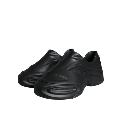 Dolce & Gabbana Black Foiled Rubber Toy Low Top Sneakers Shoes