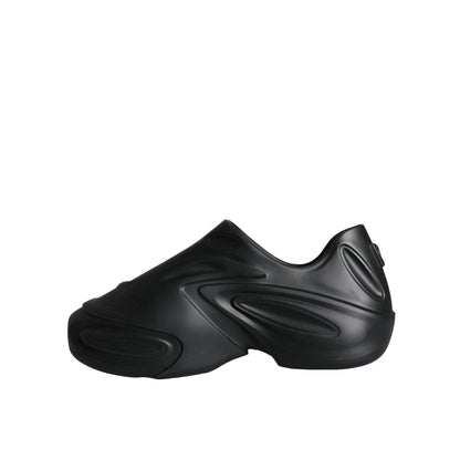 Dolce & Gabbana Black Foiled Rubber Toy Low Top Sneakers Shoes