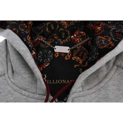 Billionaire Italian Couture Gray Cotton Hooded Sweatsuit