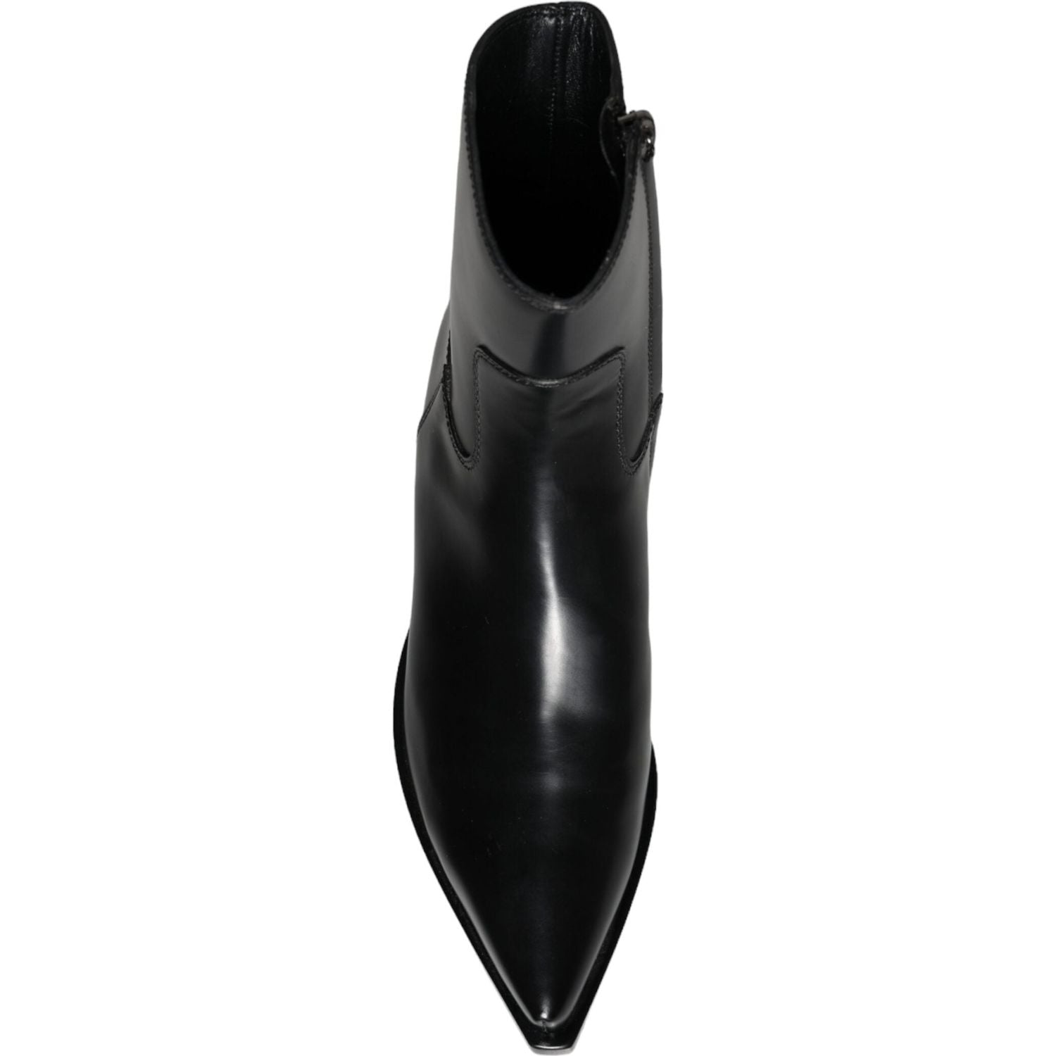 Dolce & Gabbana Black Leather Ankle Boots Booties Shoes