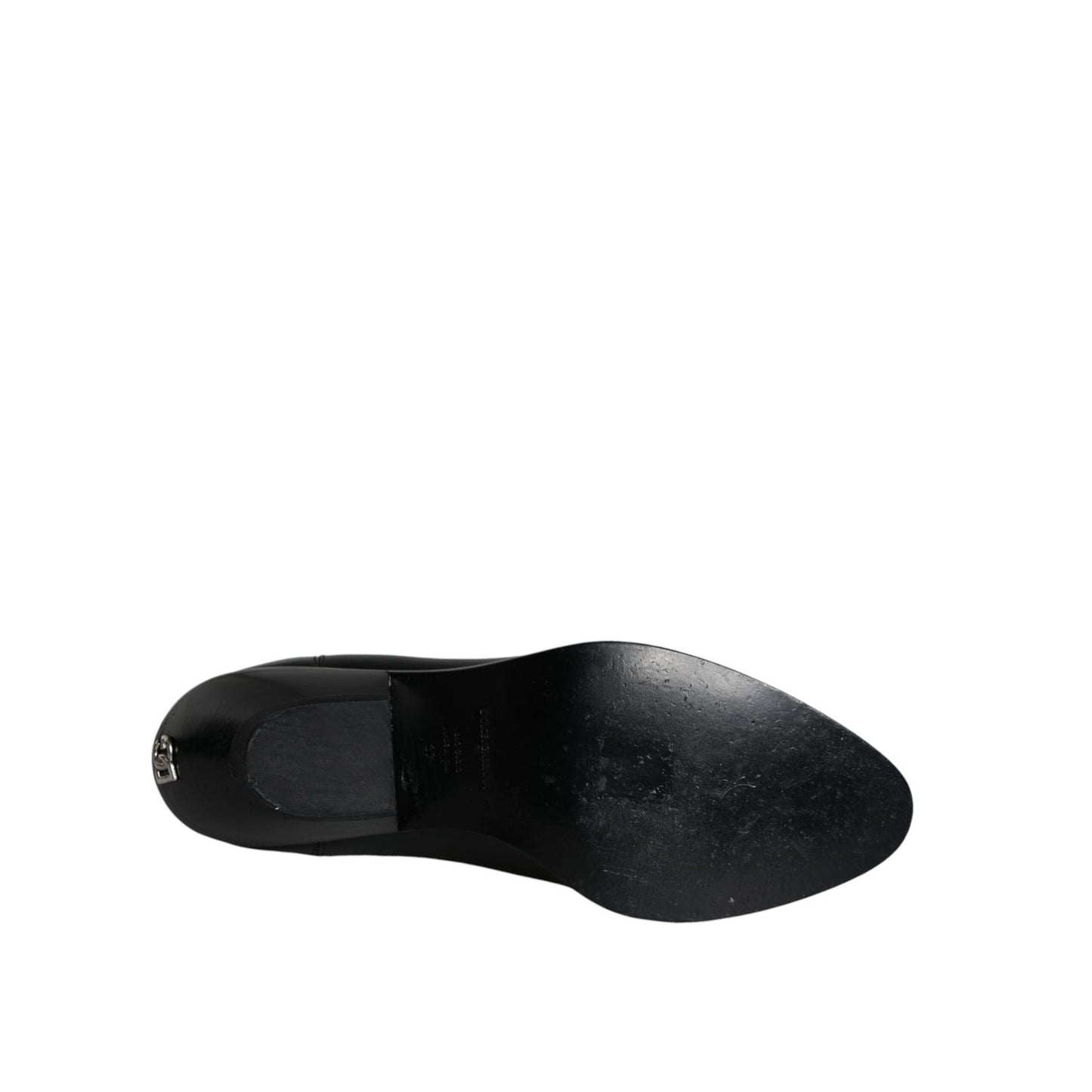 Dolce & Gabbana Black Leather Ankle Boots Booties Shoes