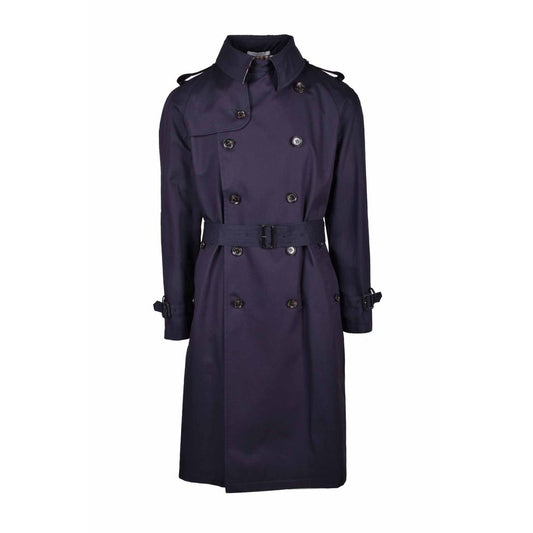 Aquascutum Blue Cotton Trench Coat