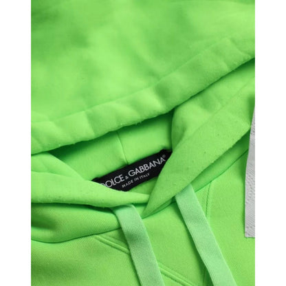 Dolce & Gabbana Green Logo Hooded Pullover Sweatshirt Sweater