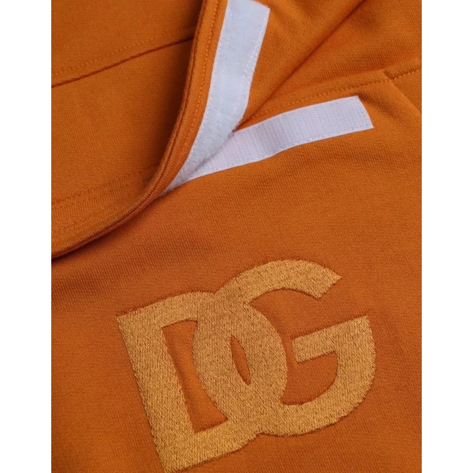 Dolce & Gabbana Orange Hooded Pullover Sweatshirt Sweater
