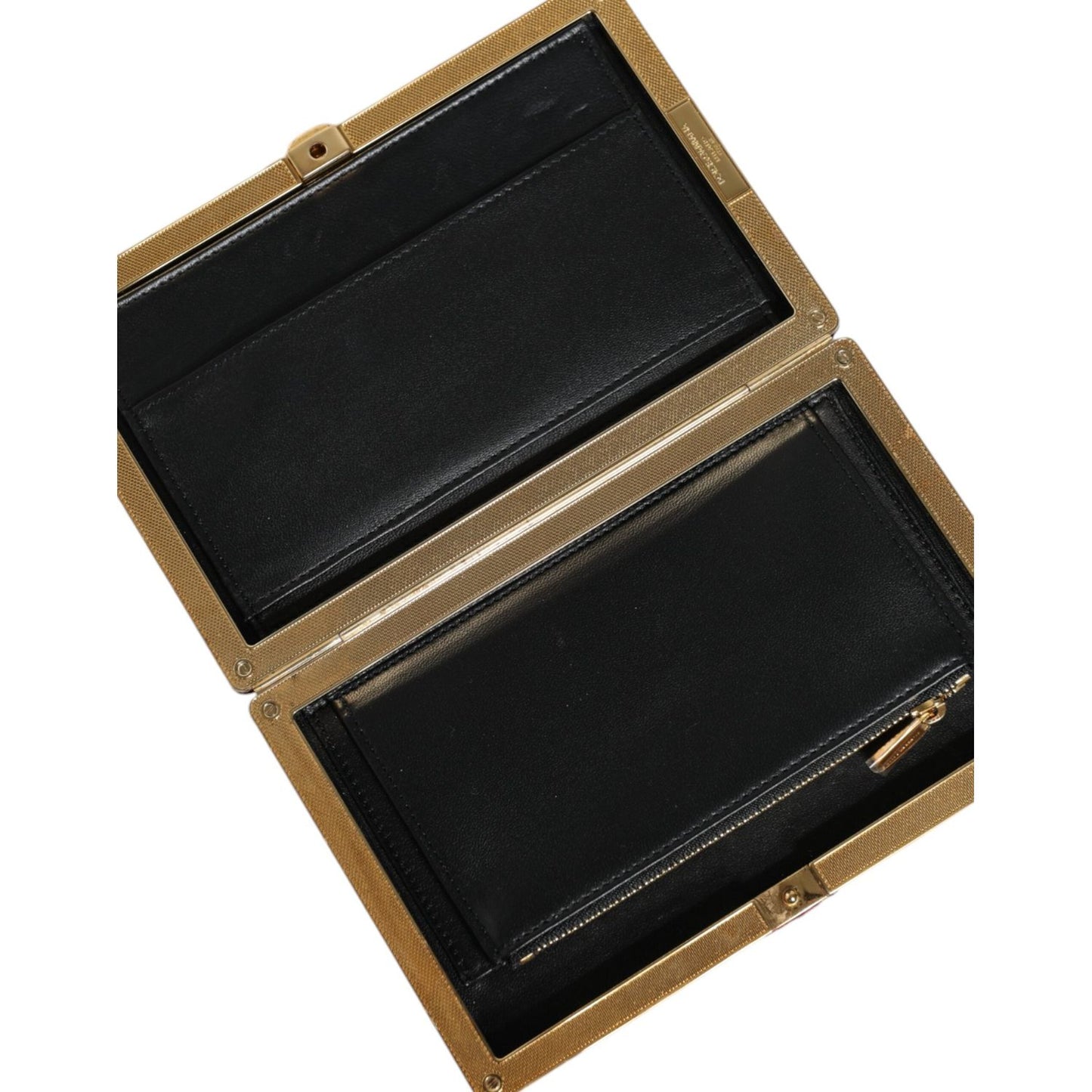 Dolce & Gabbana Red Velvet Gold Frame Clutch Evening Party Purse Bag