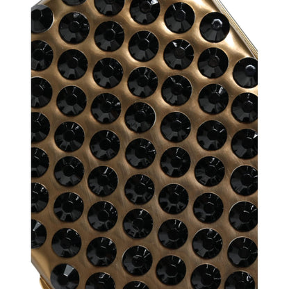 Dolce & Gabbana Gold Crystal Bifold Clutch Evening Party Women Purse Bag