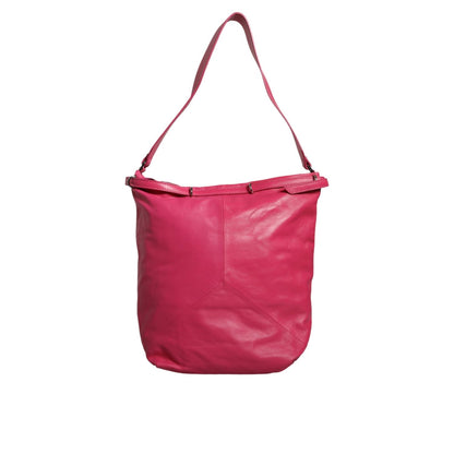 Patrizia Pepe Fuchsia Pink Leather Shoulder Purse Tote Bag