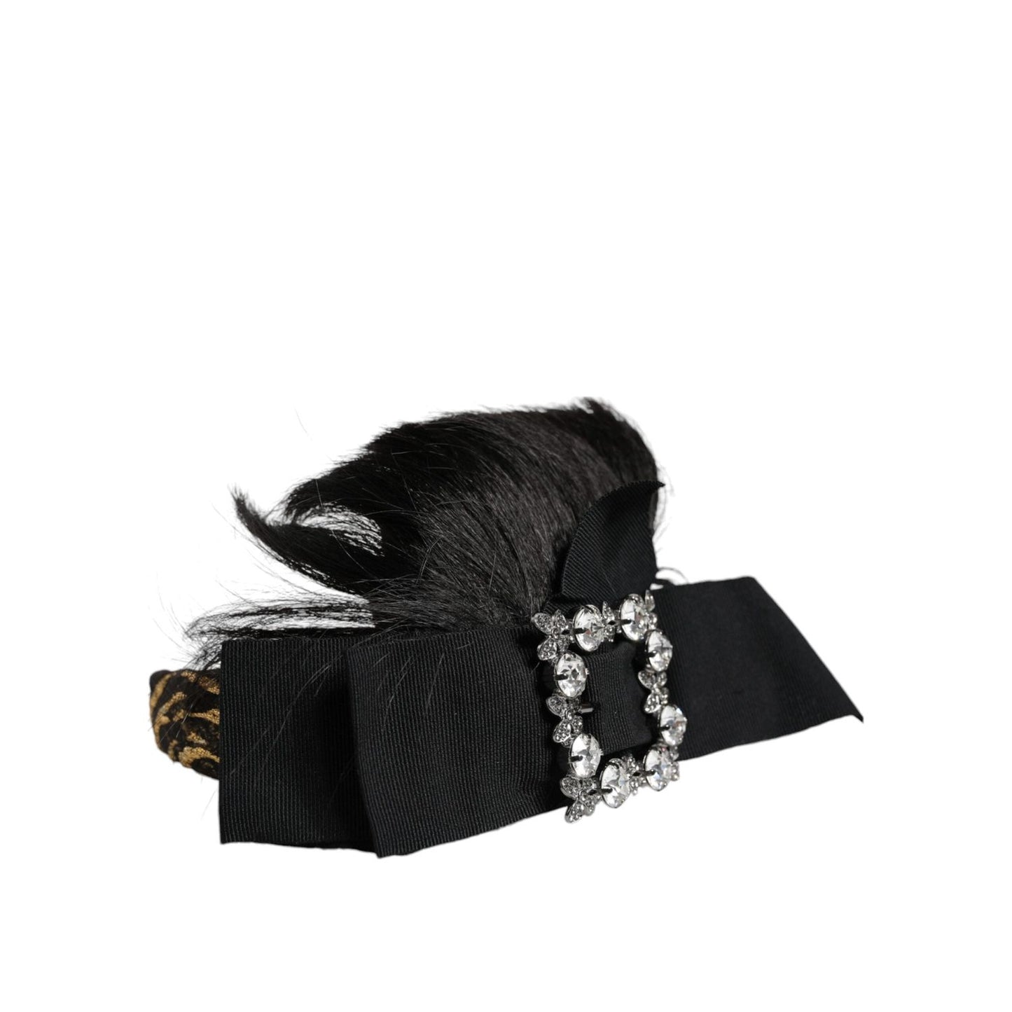 Dolce & Gabbana Black Hair Parrucchiera Crystal Headband Diadem