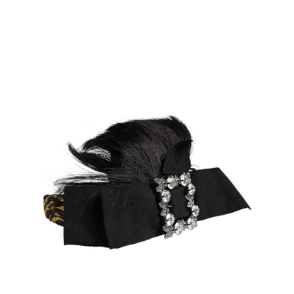 Dolce & Gabbana Black Hair Parrucchiera Crystal Headband Diadem