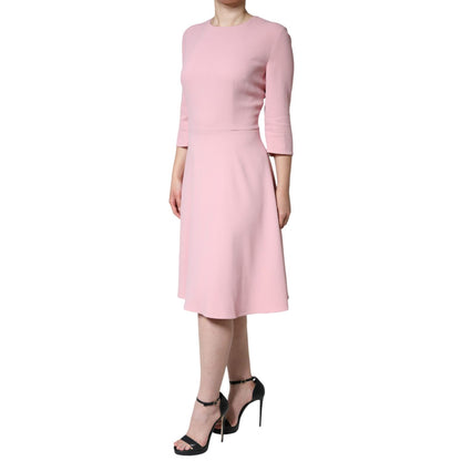 Dolce & Gabbana Pink A-line Viscose 3/4 Sleeves Dress