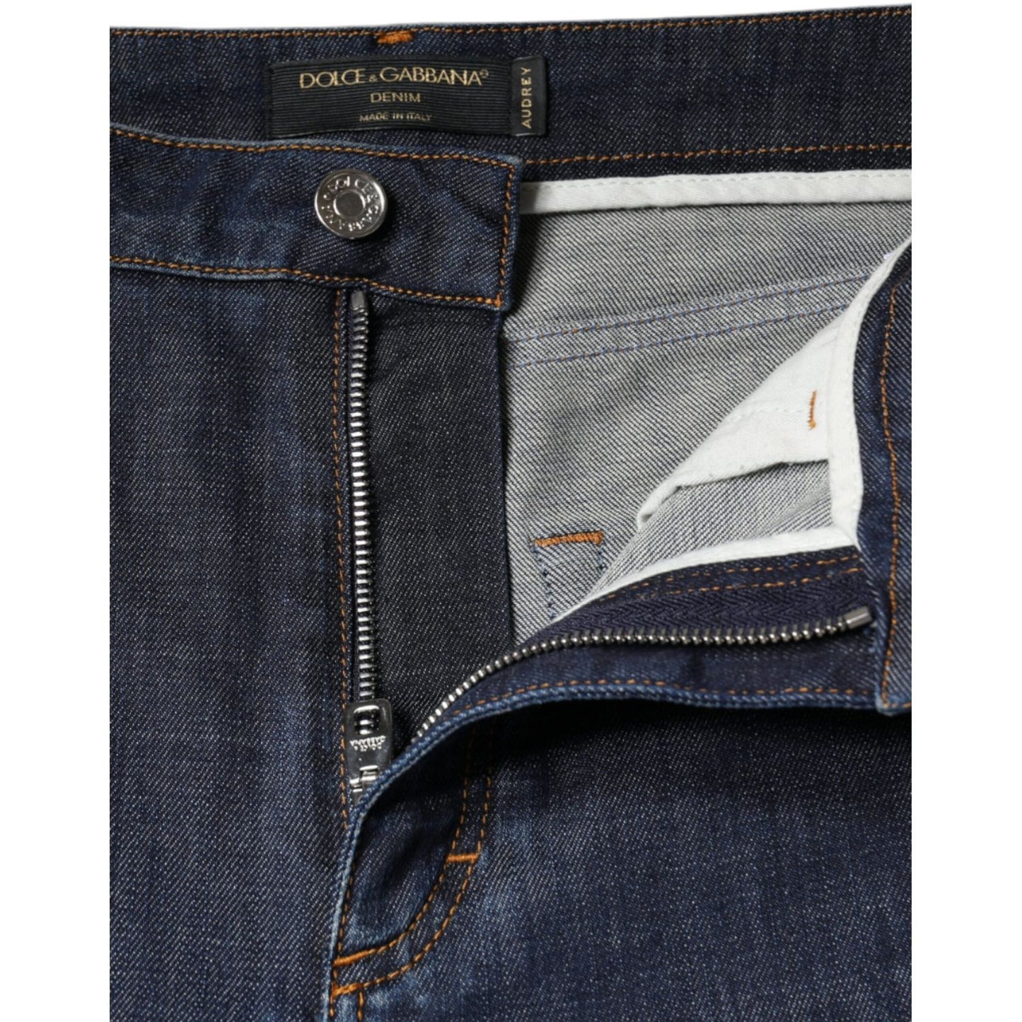 Dolce & Gabbana Dark Blue QUEEN Cotton Skinny Denim Jeans