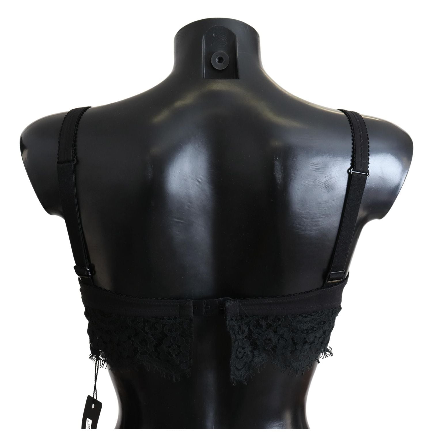 Dolce & Gabbana Black Floral Lace Stretch Bralette Underwear
