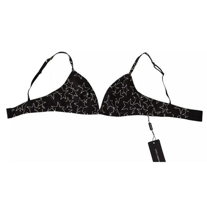Dolce & Gabbana Black Millennials Star Non Wire Cotton Bra Underwear