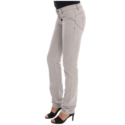 Costume National Gray Wash Cotton Slim Jeans