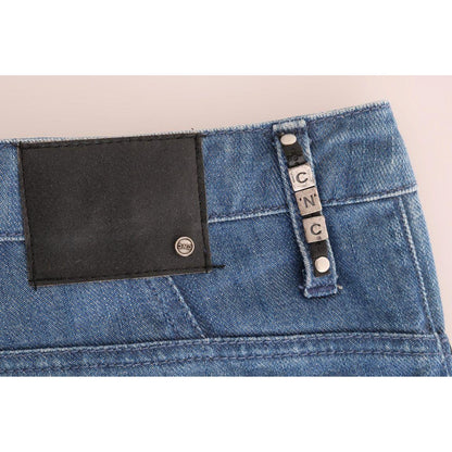 Costume National Blue Wash Cotton Boyfriend Fit Jeans