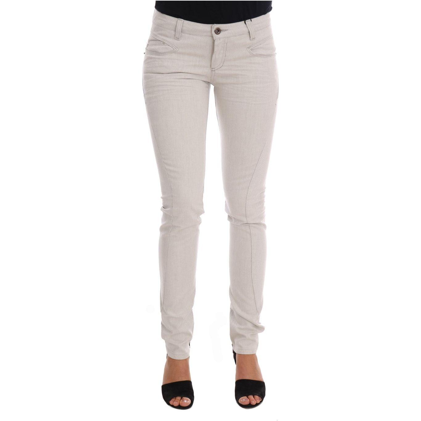 Costume National White Cotton Stretch Slim Jeans