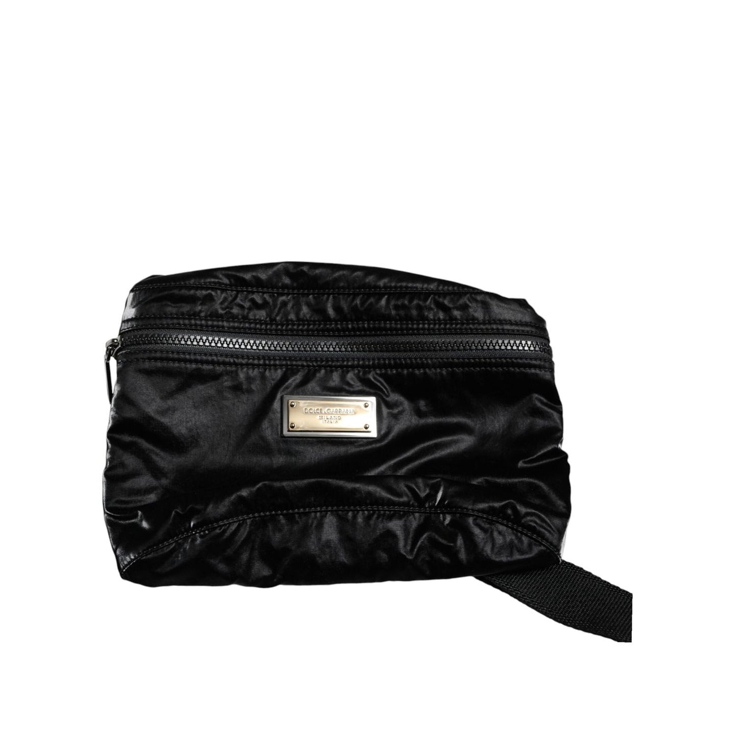 Dolce & Gabbana Black Nylon Fabric Belt Waist Fanny Pack Bag