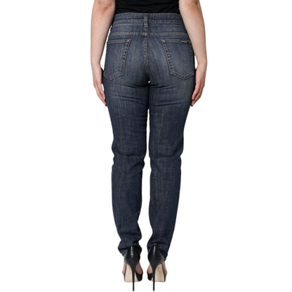 Dolce & Gabbana Dark Blue Cotton Stretch Skinny Denim Jeans