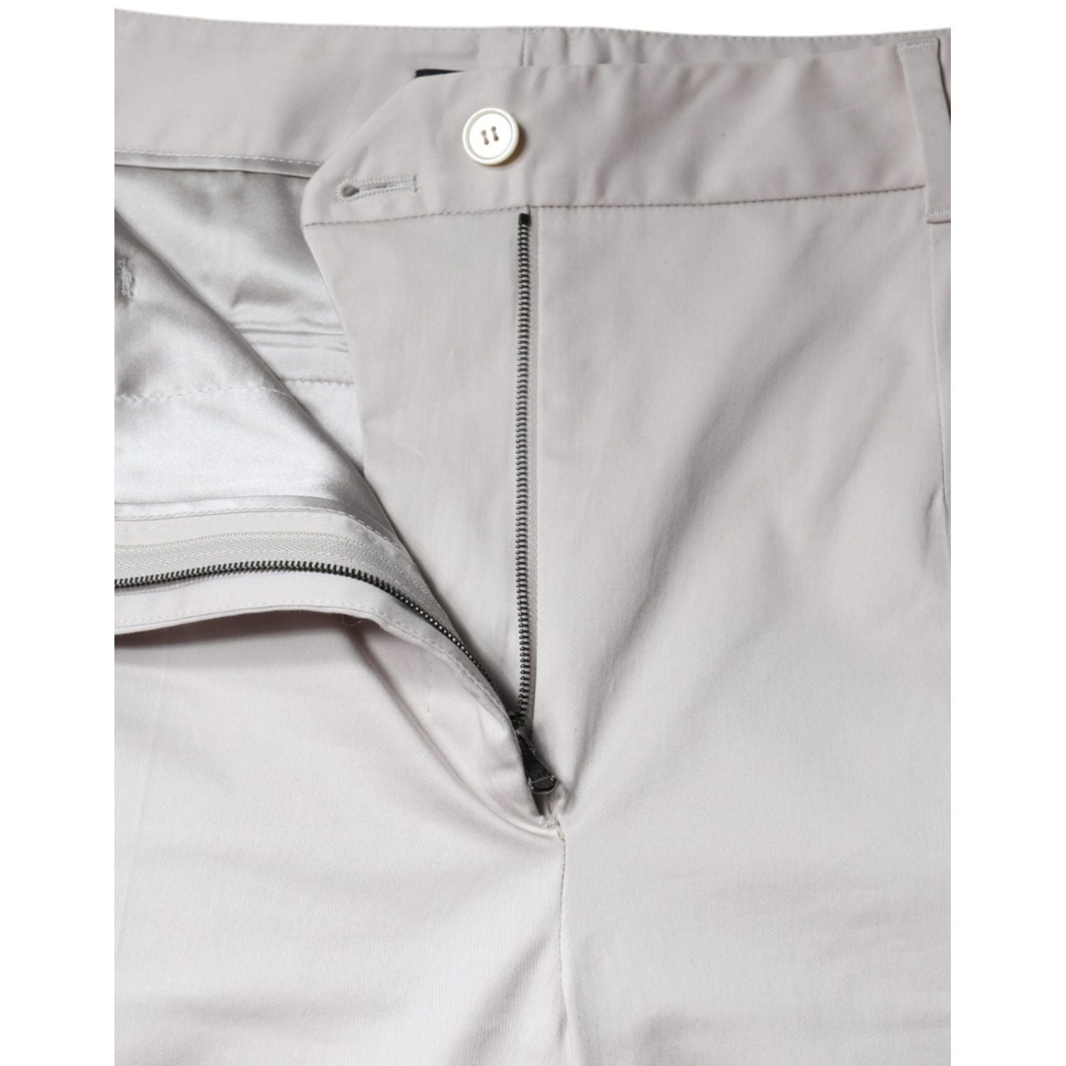 Dolce & Gabbana White Cotton Mid Waist Cropped Skinny Pants