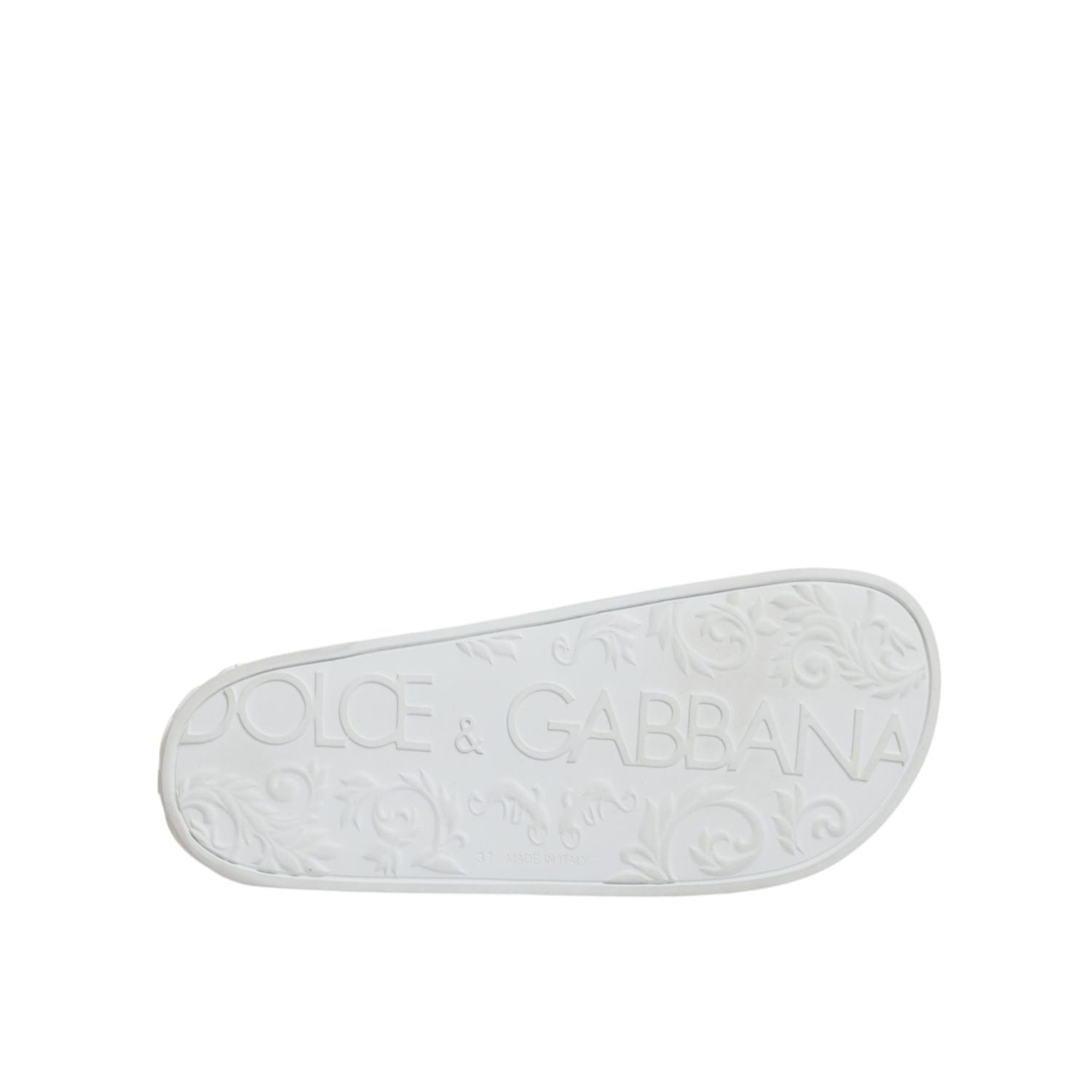 Dolce & Gabbana White Rubber Slides Sandals Beachwear Shoes