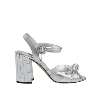 Dolce & Gabbana Silver Mirror Heels KEIRA Sandals Shoes