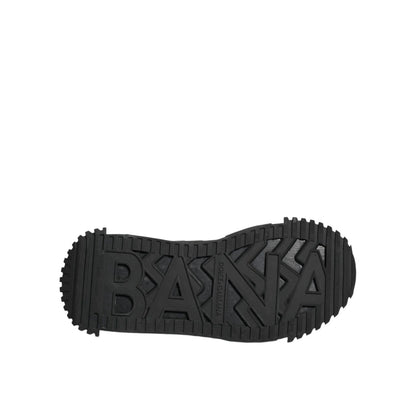 Dolce & Gabbana Black Logo Lace Up Low Top NS1 Sneakers Shoes